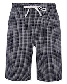 Bigdude karierte Pyjama Shorts Weiß/Marineblau